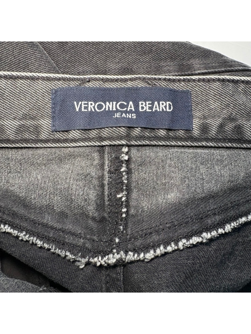 Veronica Beard Taylor Two-Tone Wide Leg High Rise Black/Gray Jeans - Picture 6 of 9